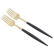Bogen Almand Gold餐具甜點叉, 2個, 黑色