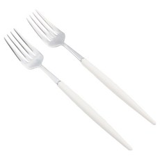 Bogen Allemande 緞面餐具主餐叉, 2個, 白色