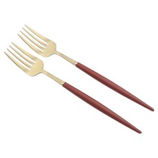 Bogen Allemande 金色餐具主餐叉, 2個, 酒紅色