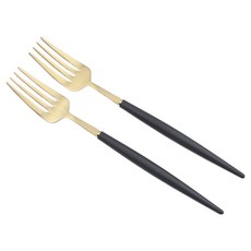 Bogen Allemande 金色餐具餐叉, 2個, 黑色