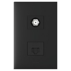 Legrand 羅格朗 Apella 黑色 簡約 CATV 2孔 + 8P, 1個