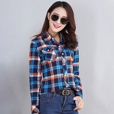 Elsso 女款修身格紋襯衫 上衣