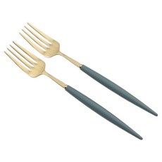 Bogen 阿勒芒德金色餐具甜點叉, 2個, 橄欖色