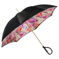 PASOTTI 女士花卉罌粟花園雙層布醋酸纖維手動雨傘 WD051A