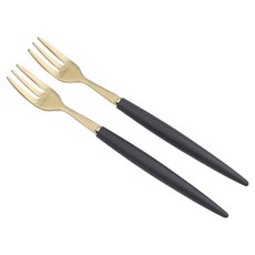 Bogen Allemande金色餐具點心叉, 2個, 黑色