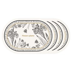 MEO 北歐北歐風皮革防水餐桌墊, 45 x 30 cm, 4個, 鳶尾花