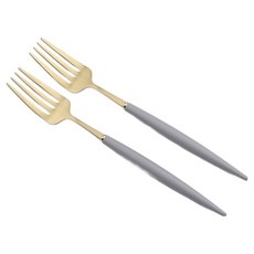 Bogen Allemande金色餐具甜點叉, 2個, 灰色