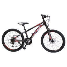 클릭 프라임24D MTB 스틸 디스크 브레이크 14kg, 블랙레드, 60.96cm, 1개