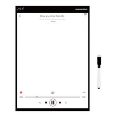 Norunoru 冰箱磁鐵備忘錄白板 + 筆組 音樂, 無邊框