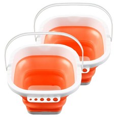 데일리쿠 日常美術水桶 2入, 方形橘色