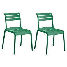 VICFUS 바이브 인테리어 플라스틱 야외용 의자, 그린, 2개