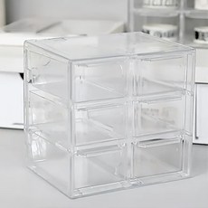 美的像專櫃 桌面六宮格收納盒, 透明, 3層