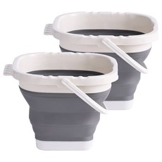 데일리쿠 日常美術水桶 2入, 方形灰色