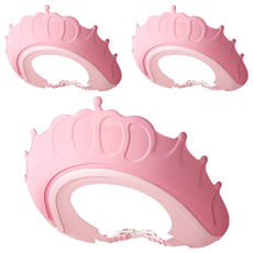 小麥購物 兒童護耳洗髮帽 皇冠款 Y518 62g, 櫻花粉, 3個