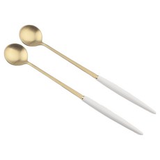 Vogen Allemande 金色餐具長湯匙, 2個, 白色