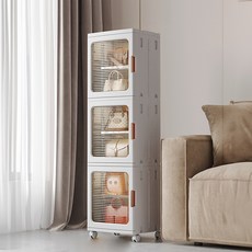 生活火箭隊 可移動式多用途窄縫隙3層收納櫃, 1個, 混合色