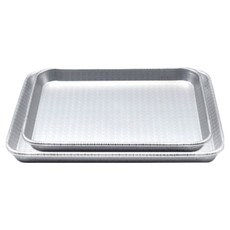 Casabeni 鋁製長方形壓花托盤2件組, 銀色, 1套