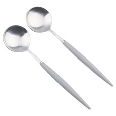 Bogen Allemande 緞面餐具甜點匙, 2個, 灰色