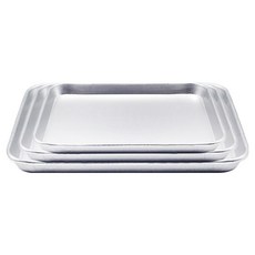 Casabeni 鋁製長方形素面托盤3件組, 銀色, 1套