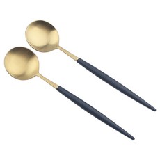 Bogen Allemande 金色餐具晚餐湯匙, 2個, 藍色
