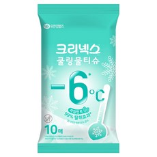 크리넥스 쿨링물티슈 라임민트 휴대형, 43g, 10매, 1개