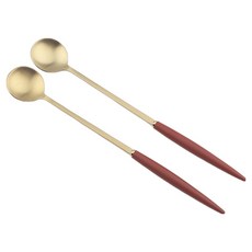 Vogen Allemande 金色餐具長湯匙, 2個, 酒紅色