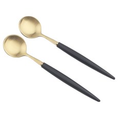 Bogen Allemande 金色餐具茶匙, 2個, 黑色