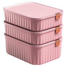 Coco Land帶蓋和隔板的衣櫃整理內衣收納盒 3種組, 1套, 粉色