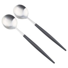 Bogen Allemande 緞面餐具晚餐湯匙, 2個, 黑色