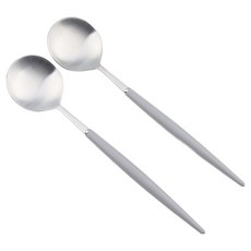 Bogen Allemande 緞面餐具晚餐湯匙, 2個, 灰色