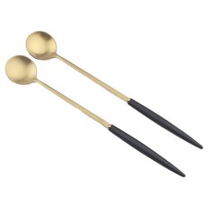 Vogen Allemande 金色餐具長湯匙, 2個, 黑色