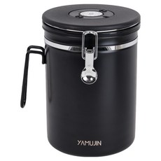 YAMUJIN Bium不鏽鋼密封手提廚餘桶, 黑色, 1個