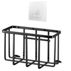 Meo 黏貼式空間利用廚房收納水槽海綿架 S, 黑色, 1個