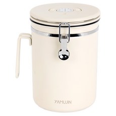 YAMUJIN Bium不鏽鋼密封手提廚餘桶, 奶油色, 1個
