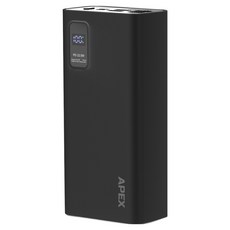 APEX PD 22.5W 잔량표시 고속충전 대용량 보조배터리 30000mAh, 01.AX-F300(블랙), 블랙