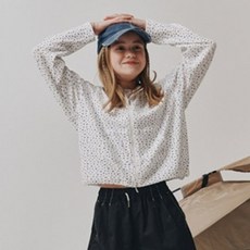 블루테일 여아용 플라워 프린팅 크롭 후드집업 AZB4JP01WT