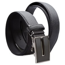 VONIN 天然牛皮自動扣環瑪瑙點綴經典皮帶 PL286BK