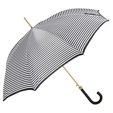 PASOTTI 女款經典條紋黑色皮革自動傘 WC6148P