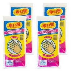 康乃馨 天然乳膠手套 8.5吋 短款, 8.5x10 cm, 黃色, 4雙