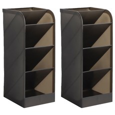 글로어스 수납 펜꽂이, 블랙 와이드, 2개