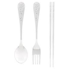 LiLFANT 酷洛米全不鏽鋼3件組, 1套, 湯匙 + 筷子 + 叉子, 單一顏色