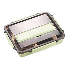 頂規不鏽鋼分隔式便當盒, 北歐綠, 1個