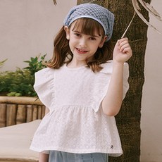 BEEN 女童款蕾絲荷葉邊雪紡衫 BZ34BL02WT