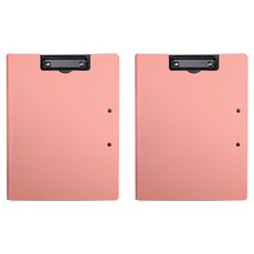 生活升級研究所 雙向附蓋板夾 A4, 粉紅色, 2個