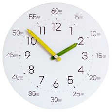 蠟筆教育用靜音掛鐘, 白色