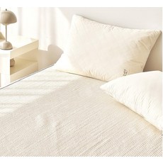 이룸홈 프리미엄 순면 양모 줄누비 스프레드 패드, 아이보리