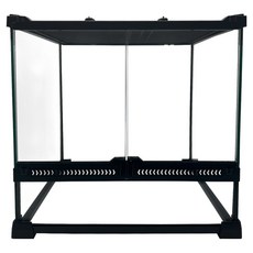 노모이펫 파충류 레인포레스트 탱크 사육장 더블도어 30 x 30 x 30 cm YL-114, 1개, 투명 + 블랙