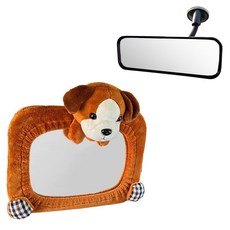 Merry bon 汽車座椅後視鏡 + 狗狗保護套 + 輔助後照鏡組合, 1套, 黑色(後視鏡, 輔助後照鏡)