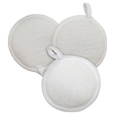 Oceantowel Ocean 雙面柔軟氣墊潔膚巾, 3個, 白色