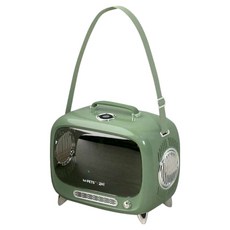 M-PETS 質感設計復古小電視寵物貓包, 1個, 綠色